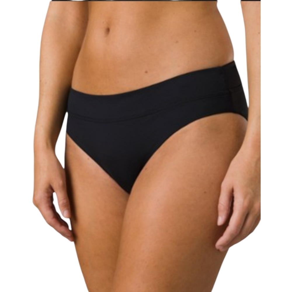NWT Prana Summer Wave in Black Swim Bikini Bottoms